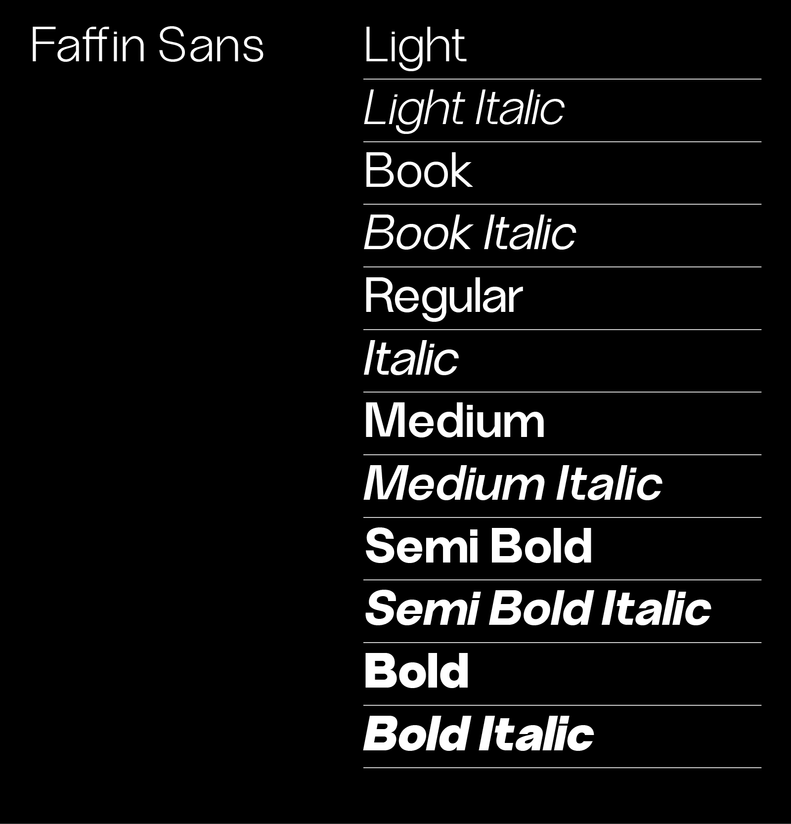 Faffin font weights